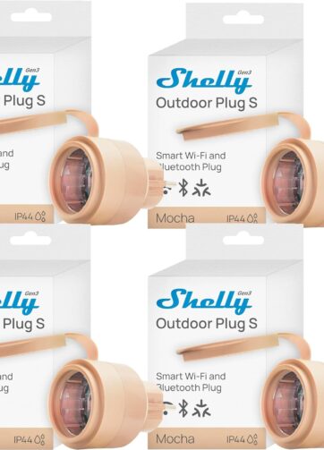 Shelly Outdoor Plug S Gen3 Smart Πρίζα Εξωτερικού Χώρου Πακέτο 4 Τεμαχίων