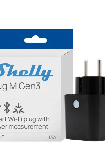 Shelly Plug M Gen3 Black Smart Πρίζα Wi-Fi με Μέτρηση Κατανάλωσης 13A 3000W