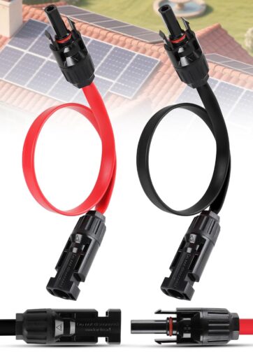 set of 2 solar panel flat cable 35cm