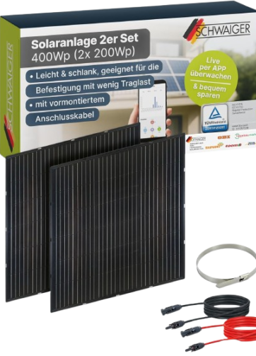 SCHWAIGER Slim-Line 2-Panel Set, 2×200WP