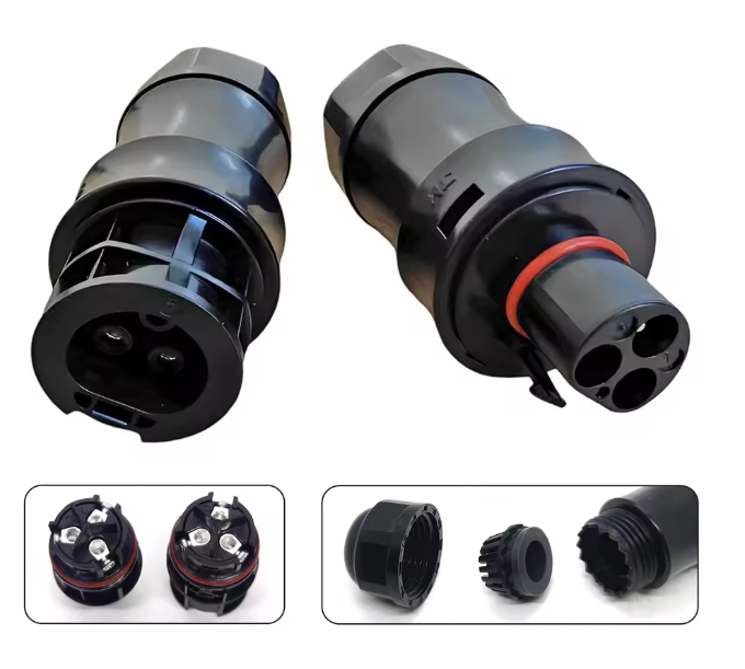 BC01 3 Pin AC Connector Male & Female IP68 για Micro Inverter Φωτοβολταϊκών