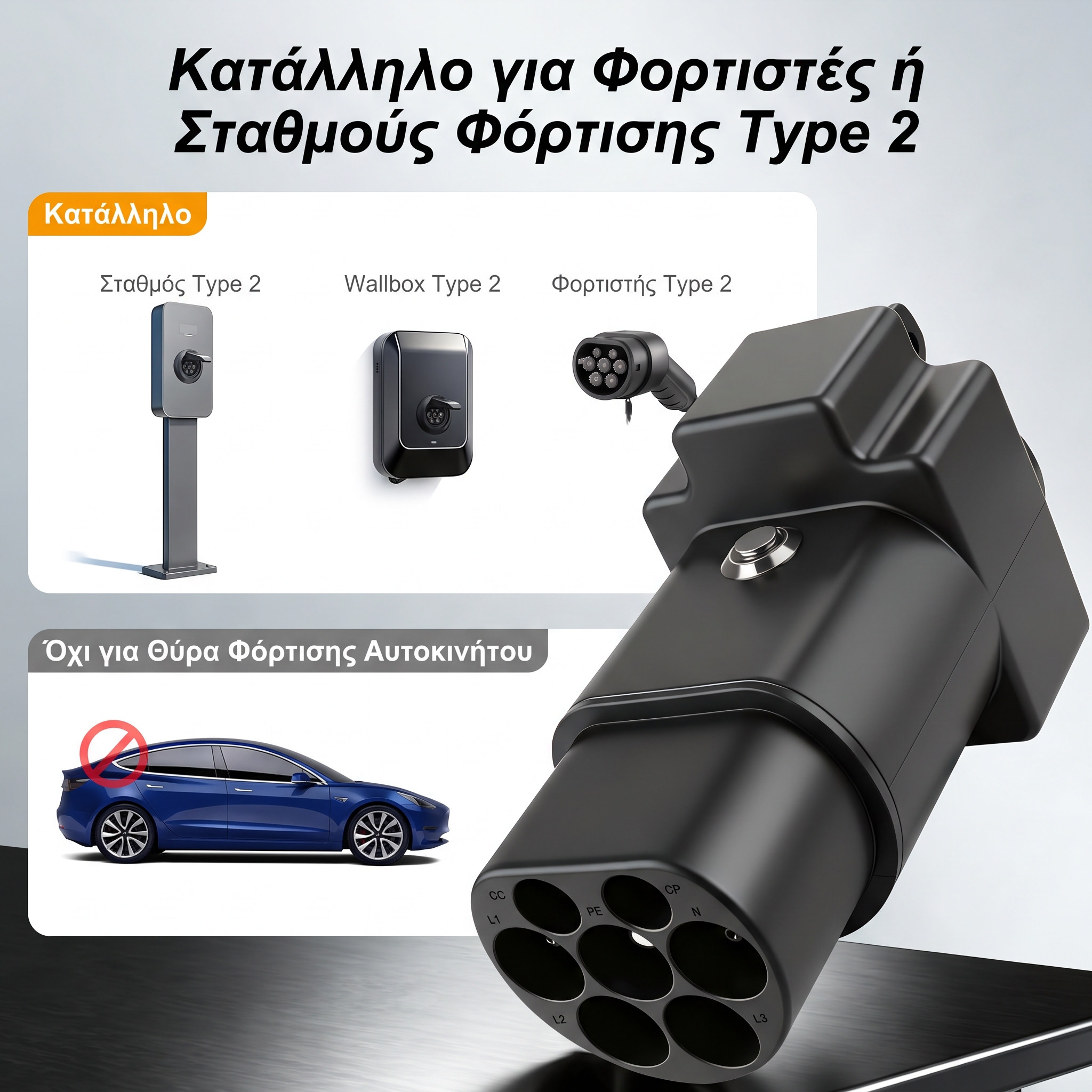GUWIEYG Type 2 σε Schuko 16A – Αντάπτορας Φορτιστή Ηλεκτρικών Οχημάτων - Image 5